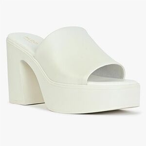 Aldo White Platform Block Heel Sandals